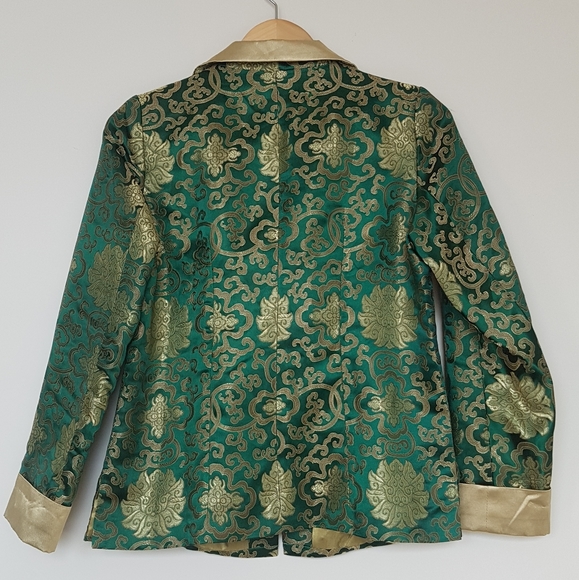 [KE MING] Elaborate Green and Gold Asian Jacket - Picture 3 of 13